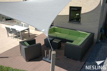 schaduwdoek, schaduwdoeken, nesling, coolfit, gebroken wit, zand, terracotta, antraciet, zwart, lime, vierkant, driehoek, 3,6x3,6x3,6 m, 5x5x5 m, 90º 4x4x5,7 m, 90º 5x5x7,1 m, 3,6x3,6 m, 5,0x5,0 m, rechthoek,  3,0x4,0, 3x4 m